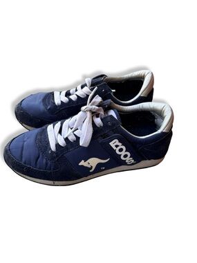 Kangaroo Logo Navy Women’s Athletic Sneakers Hidden Pocket